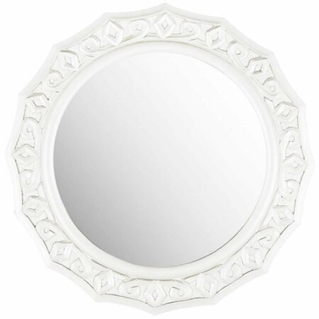 SAFAVIEH 0.79 x 25 x 25 in. Gossamer Lace Mirror, Antique White MIR5006D